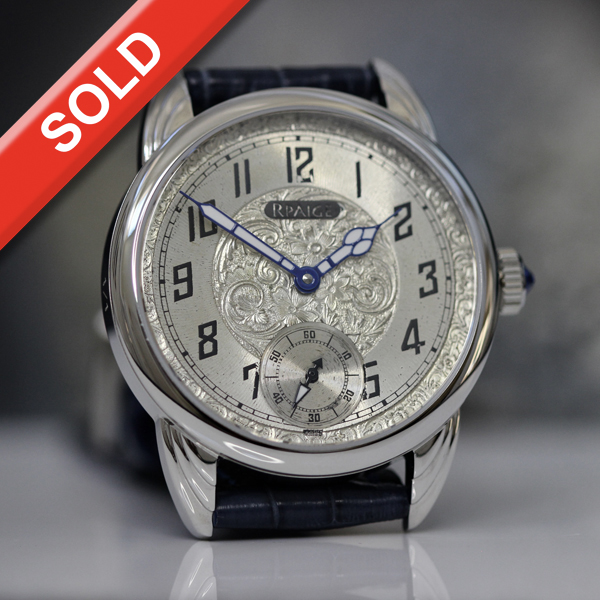 Outstanding Antique Silvered and engraved dial