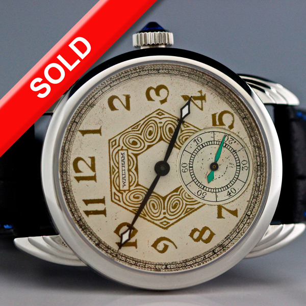 Steel Wrocket watch with original Waltham Hexagon design Dial