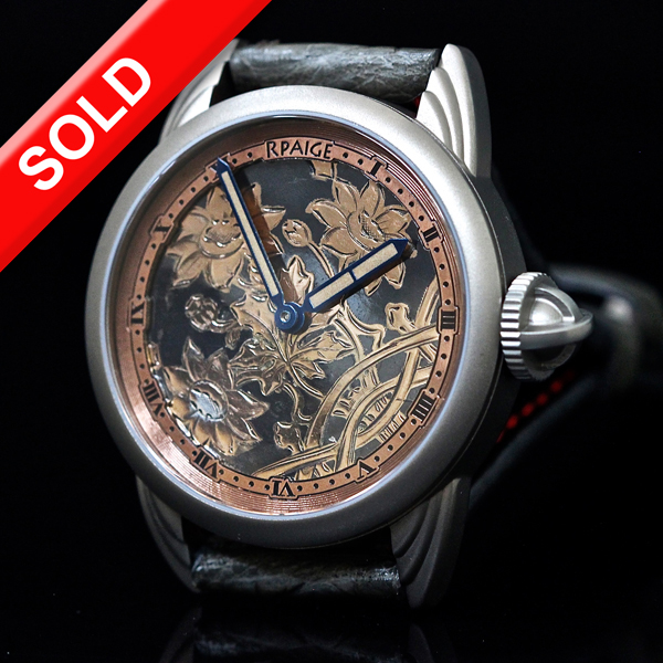 Rose Gold and Sterling Silver antique  Niello dial